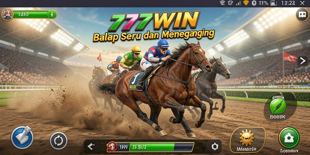 Tangkapan layar 777WIN menampilkan aksi balapan yang seru.