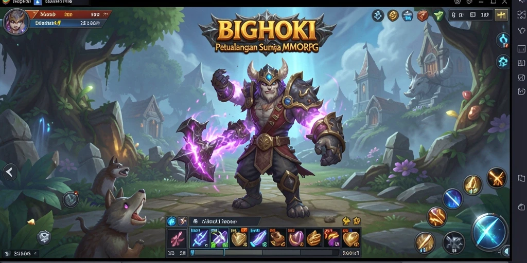 Screenshot BIGHOKI menampilkan gameplay seru dari petualangan MMORPG.