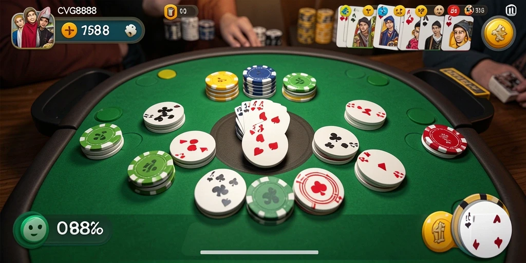 Tampilan gameplay seru Gaple di CVG8888 dengan interaksi pengguna.