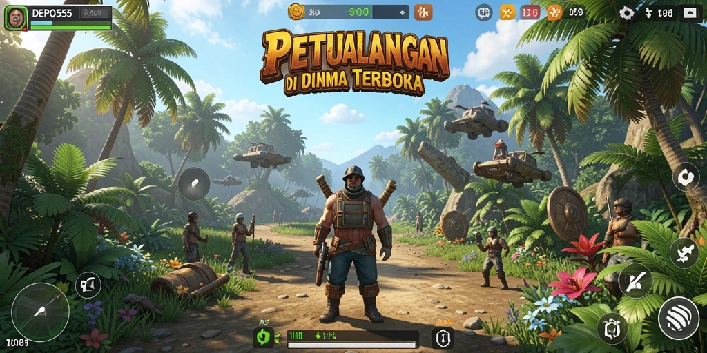 Tampilan gameplay DEPO555 yang menakjubkan dalam dunia terbuka.