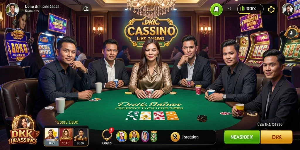 Tampilan gameplay DKK Live Casino yang menarik dan interaktif.