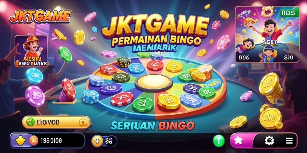 Tampilan gameplay menarik di JKTGAME dengan kartu Bingo dan hadiah.