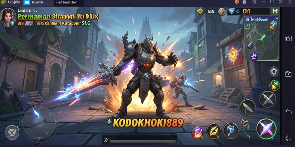 Screenshot KODOKHOKI889 menampilkan aksi pertempuran strategi yang mendebarkan.
