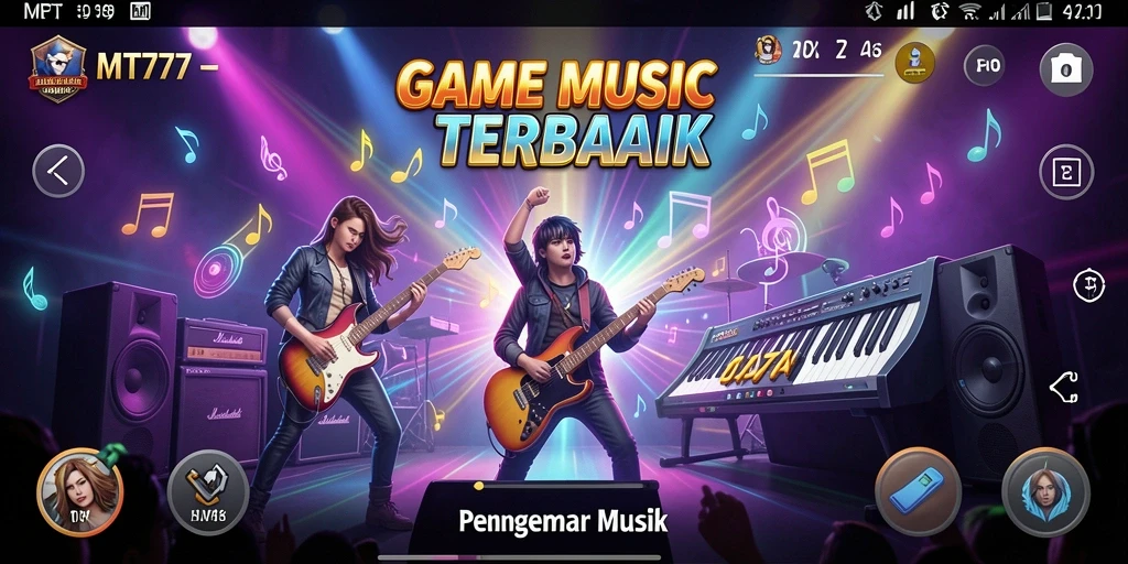 Tampilan gameplay MT777 yang menarik dengan beragam pilihan lagu.