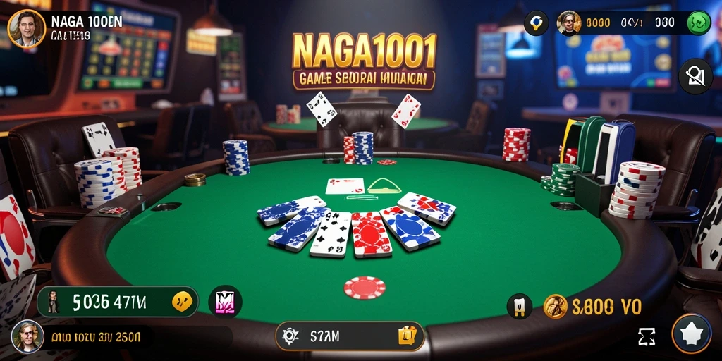 Tampilan gameplay menarik dari NAGA1001 dengan suasana Poker yang menegangkan.