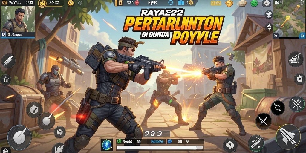 Tampilan gameplay menegangkan di RAYA22 dengan karakter yang bertarung.