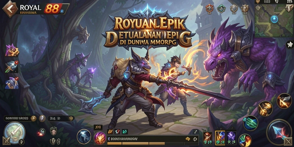 Tampilan gameplay menarik di dunia ROYAL88 yang luas.