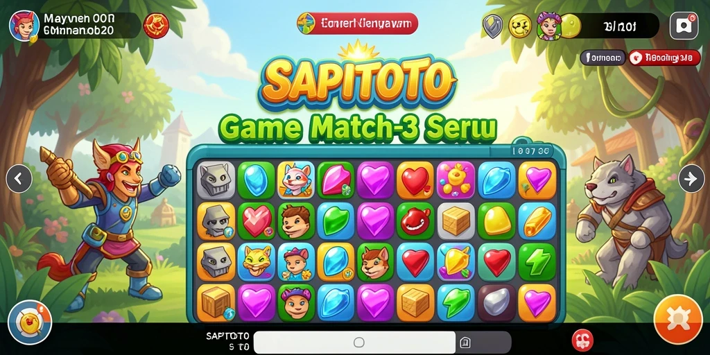 Gambaran gameplay seru dalam SAPITOTO dengan tantangan Match-3.