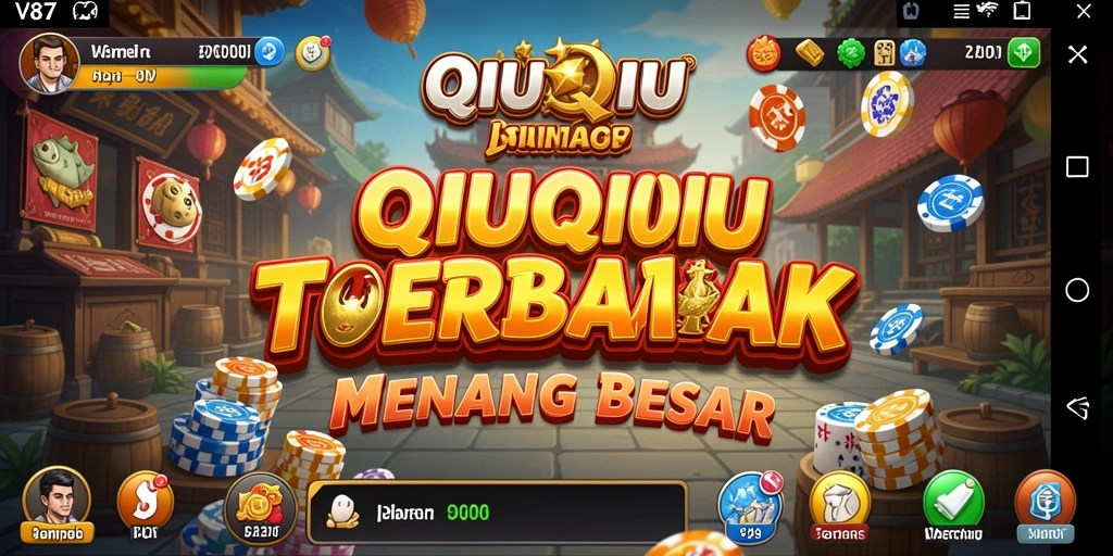 Screenshot menampilkan gameplay seru dalam V87 QiuQiu.