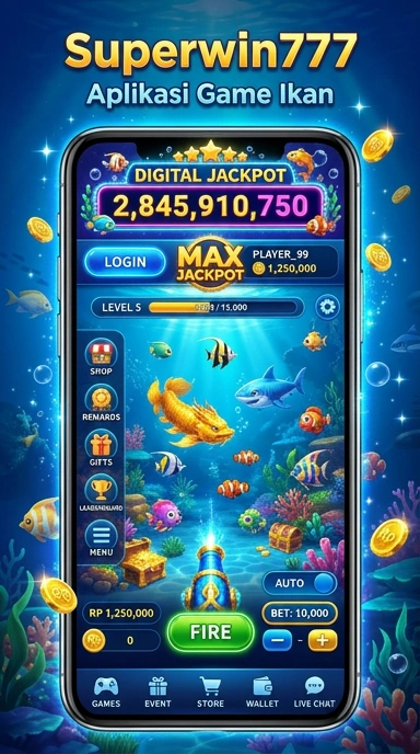 Tampilan utama aplikasi superwin777 yang menarik.