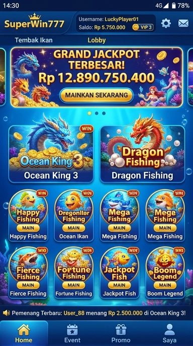 Proses unduhan mudah di aplikasi superwin777.
